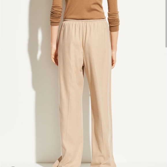 Vince *WINE COLORED* Pleated Wool Knit Wide Leg High Rise Trouser - Picture 6 of 9